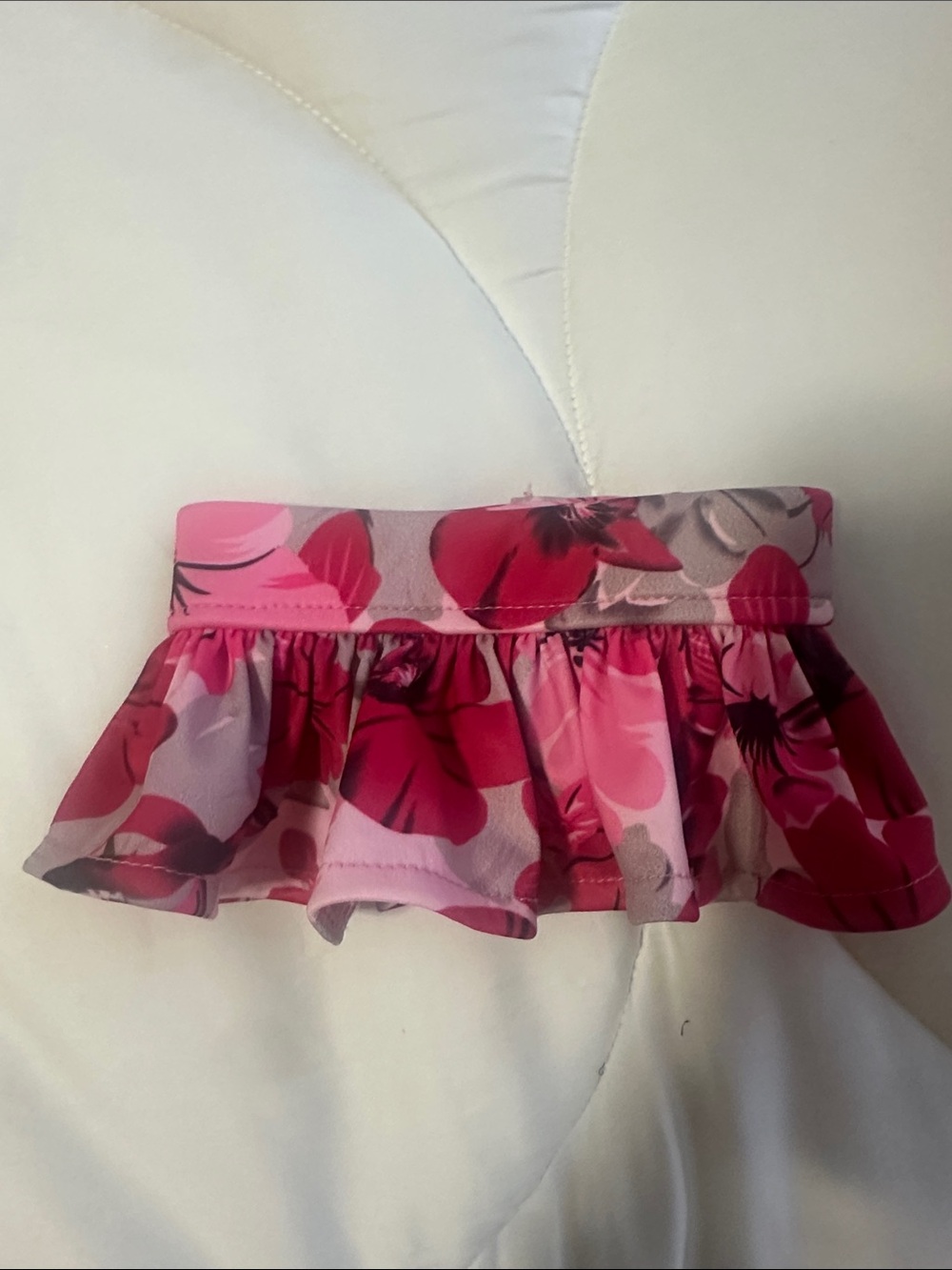 Small Dog Pink Floral Ruffle Swim Bottoms